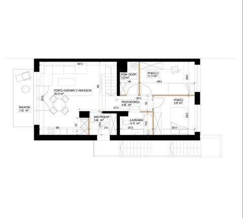 Plan 3 pok. 63m²