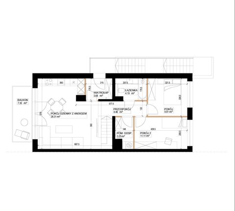 Plan 3 pok. 63m²