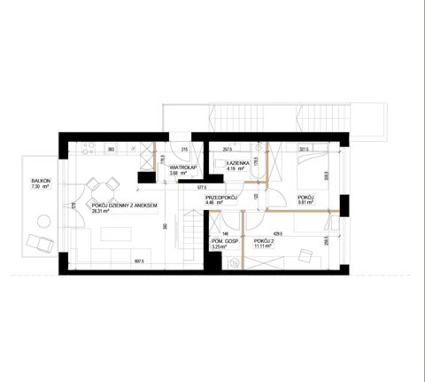 Plan 3 pok. 63m²