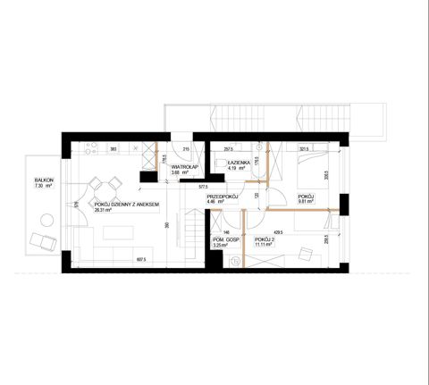 Plan 3 pok. 63m²