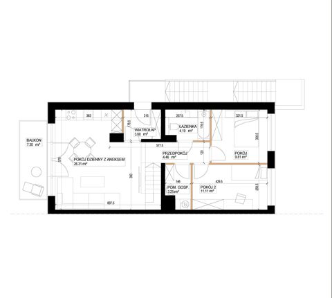 Plan 3 pok. 63m²