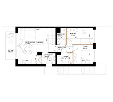 Plan 3 pok. 63m²
