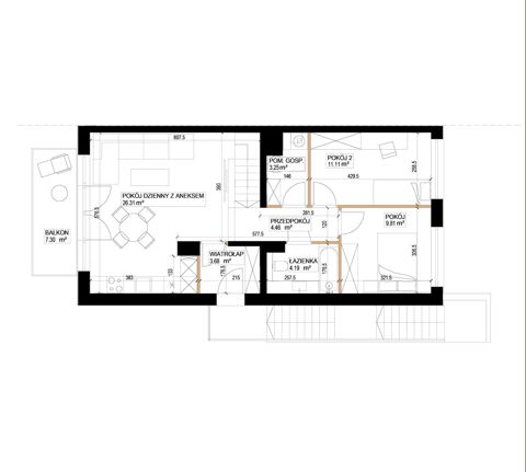 Plan 3 pok. 63m²