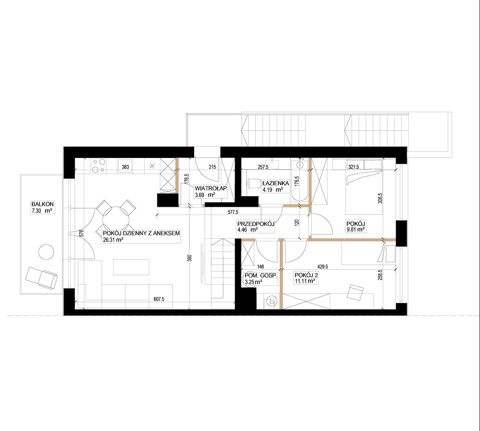 Plan 3 pok. 63m²