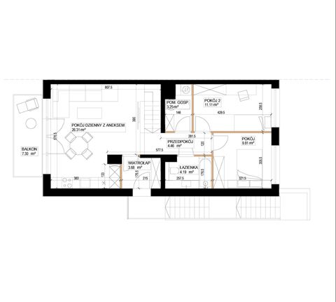 Plan 3 pok. 63m²