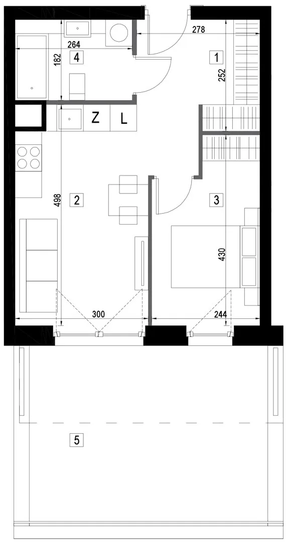 Plan 2 pok. 36m²