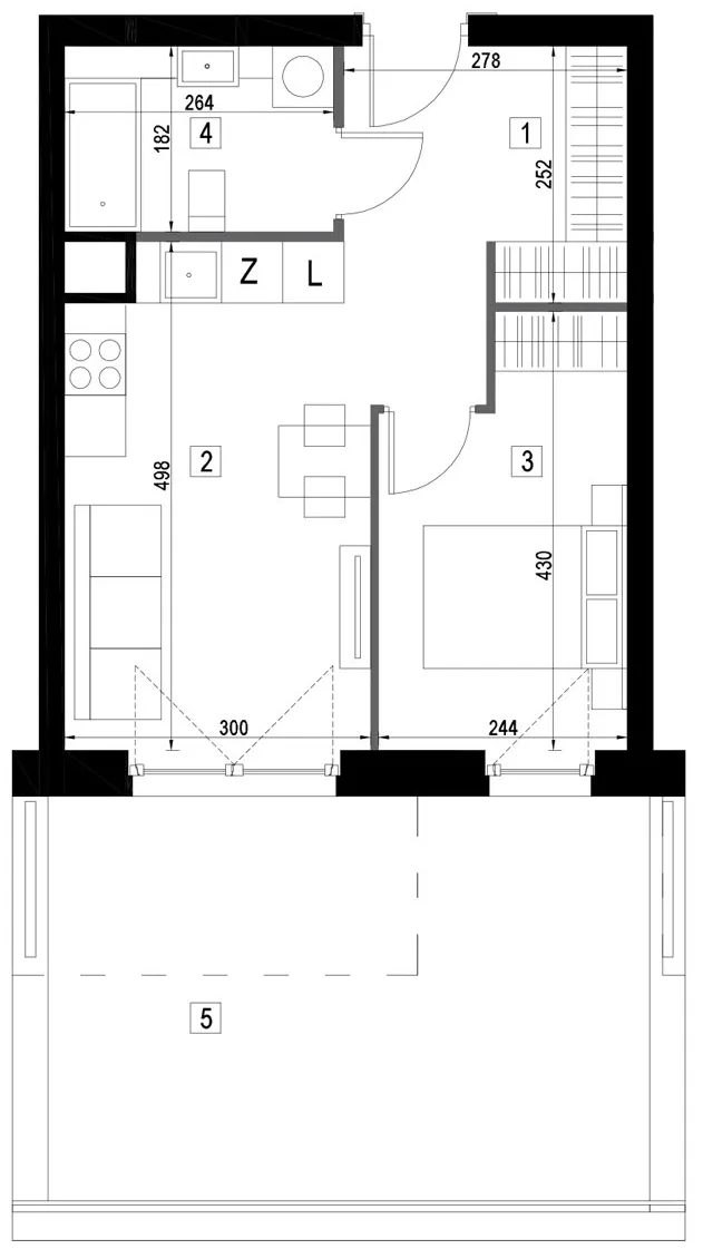 Plan 2 pok. 36m²