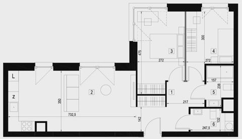 Plan 3 pok. 60m²