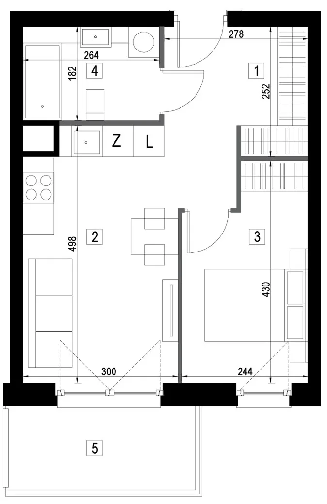 Plan 2 pok. 36m²