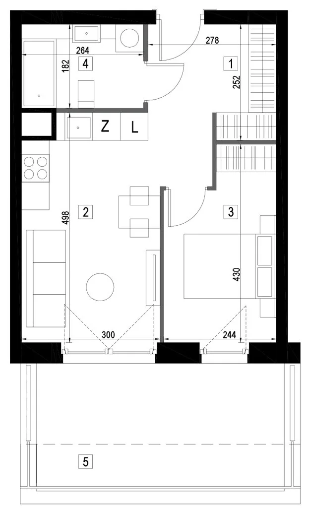 Plan 2 pok. 36m²