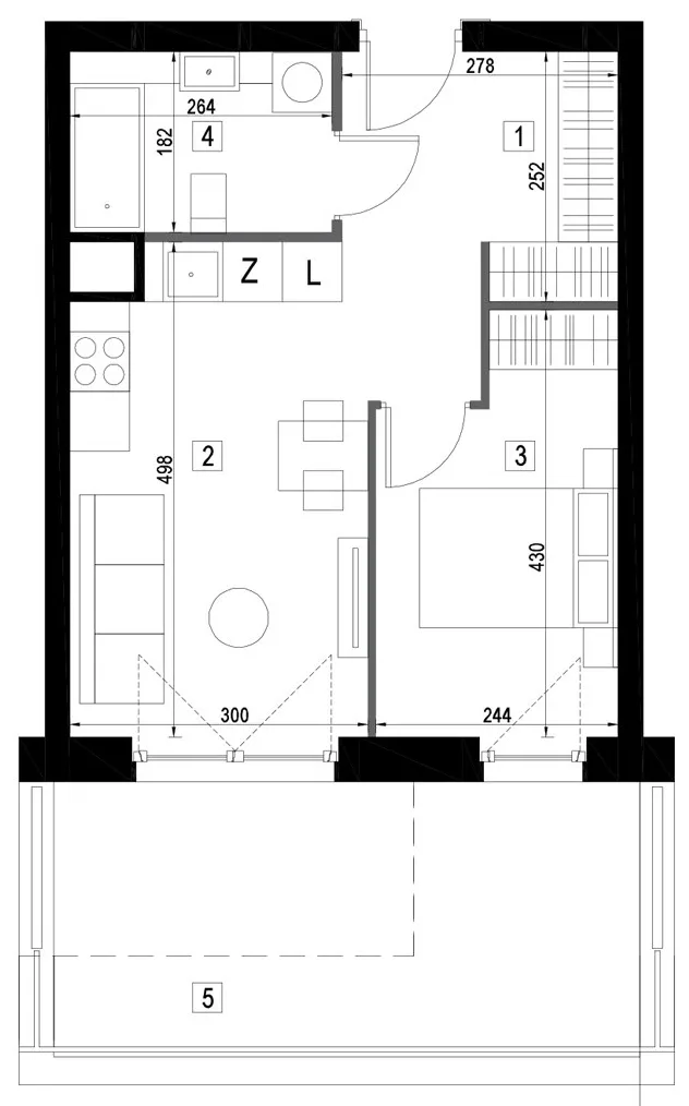 Plan 2 pok. 36m²
