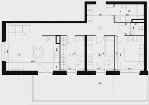 Plan 4 pok. 78m²