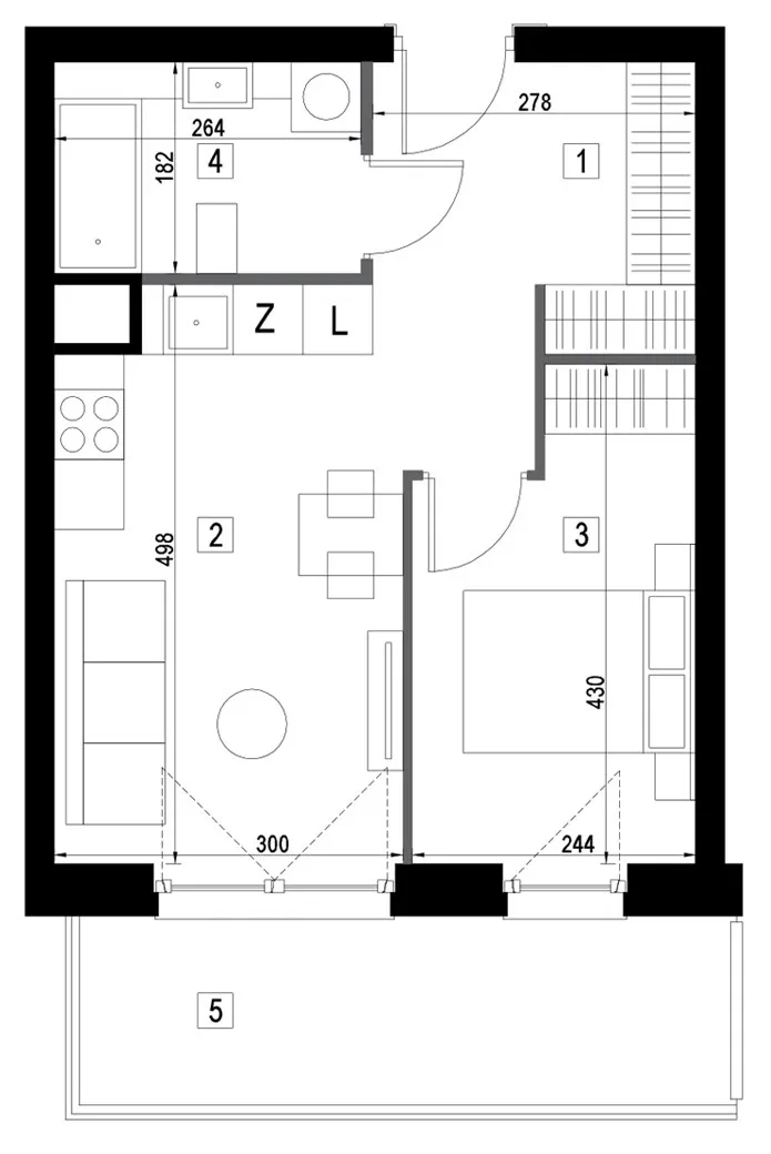 Plan 2 pok. 36m²