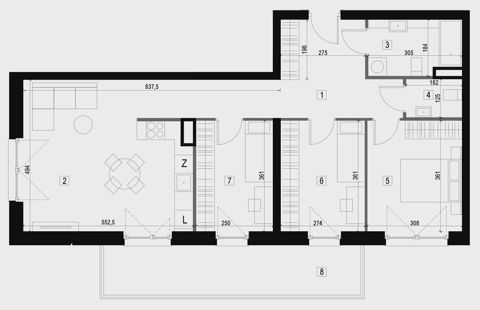 Plan 4 pok. 78m²