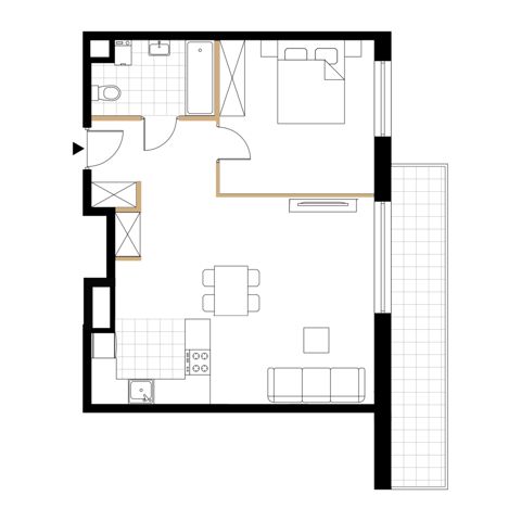 Plan 2 pok. 57m²