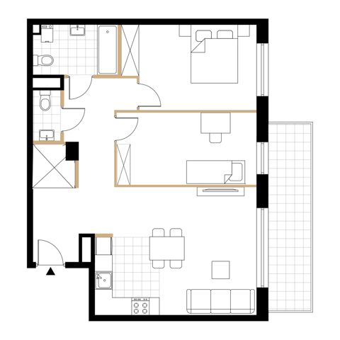 Plan 3 pok. 70m²