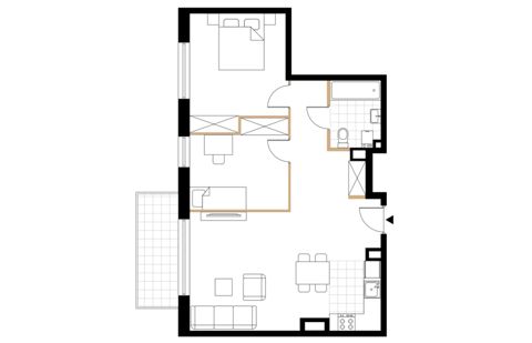 Plan 3 pok. 65m²