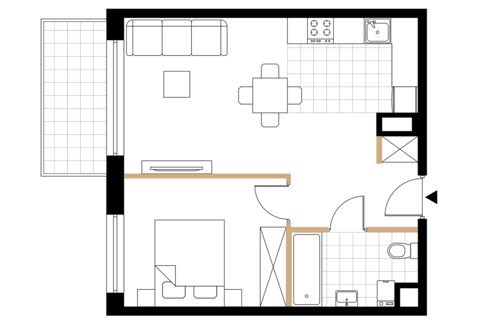 Plan 2 pok. 43m²