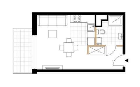 Plan 1 pok. 28m²