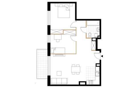 Plan 3 pok. 65m²