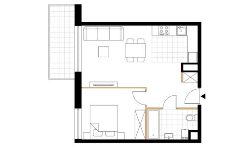 Plan 2 pok. 43m²