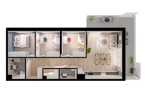 Plan 4 pok. 74m²
