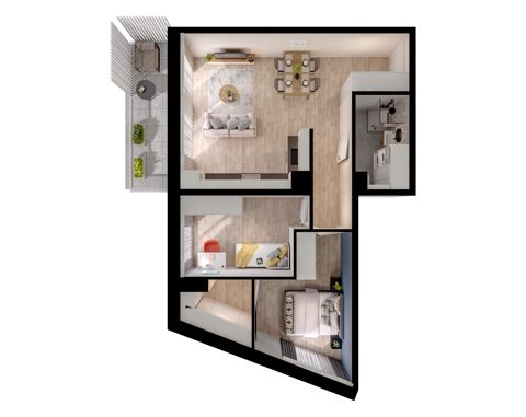 Plan 3 pok. 60m²