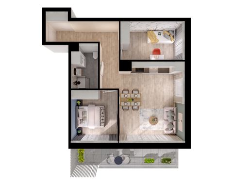Plan 3 pok. 56m²