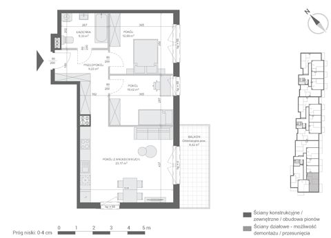 Plan 3 pok. 61m²