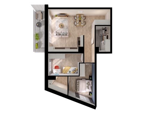 Plan 3 pok. 60m²