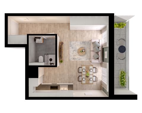 Plan 1 pok. 33m²