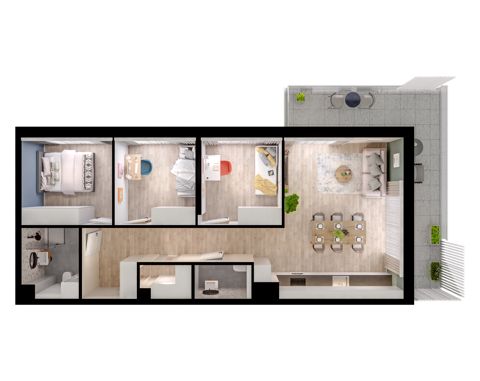 Plan 4 pok. 74m²
