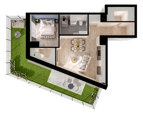 Plan 2 pok. 43m²