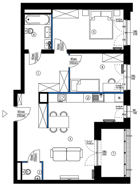 Plan 3 pok. 69m²