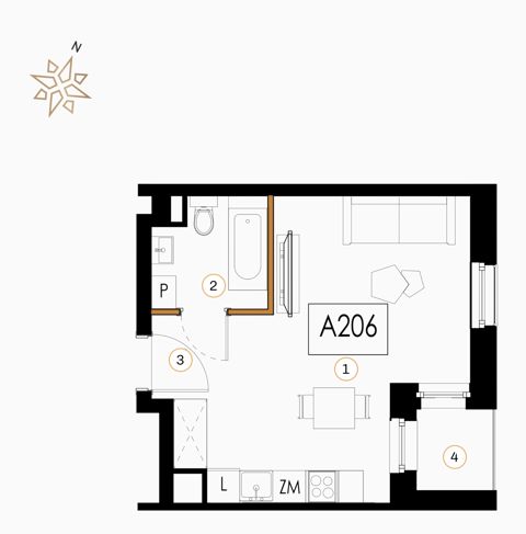 Plan 1 pok. 29m²
