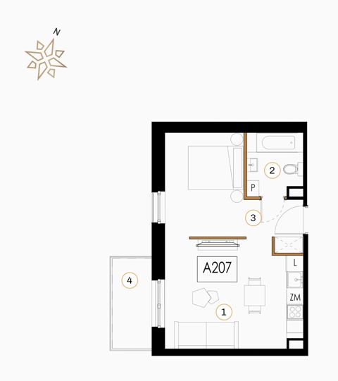 Plan 1 pok. 40m²