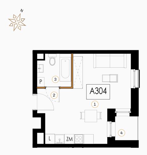 Plan 1 pok. 29m²