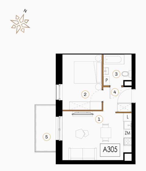 Plan 2 pok. 39m²