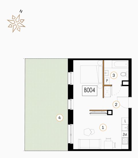 Plan 1 pok. 40m²