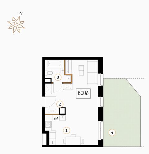 Plan 1 pok. 40m²