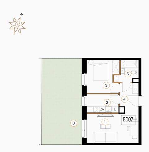 Plan 2 pok. 40m²