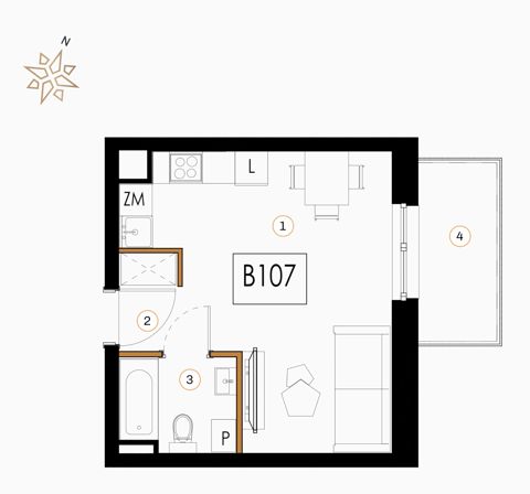 Plan 1 pok. 28m²