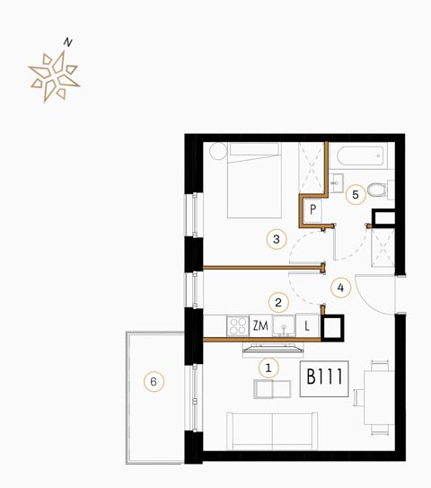 Plan 2 pok. 39m²