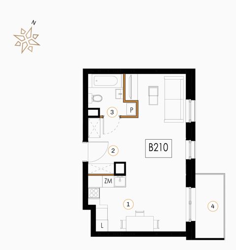 Plan 1 pok. 40m²