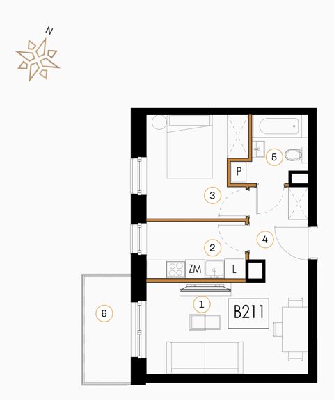 Plan 2 pok. 40m²