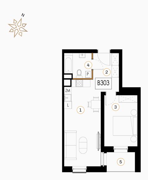 Plan 2 pok. 46m²