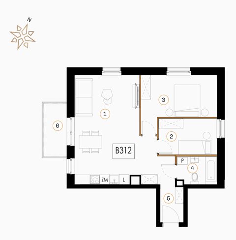 Plan 3 pok. 62m²