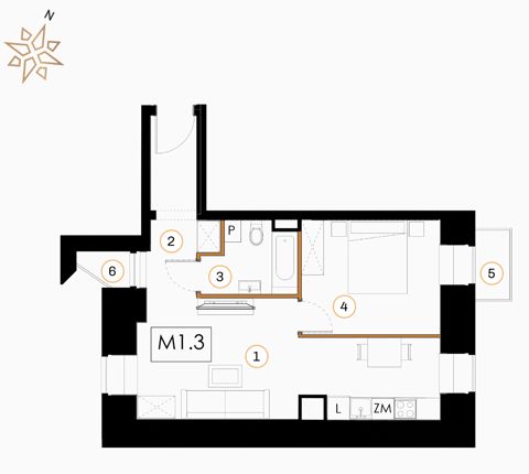 Plan 2 pok. 45m²