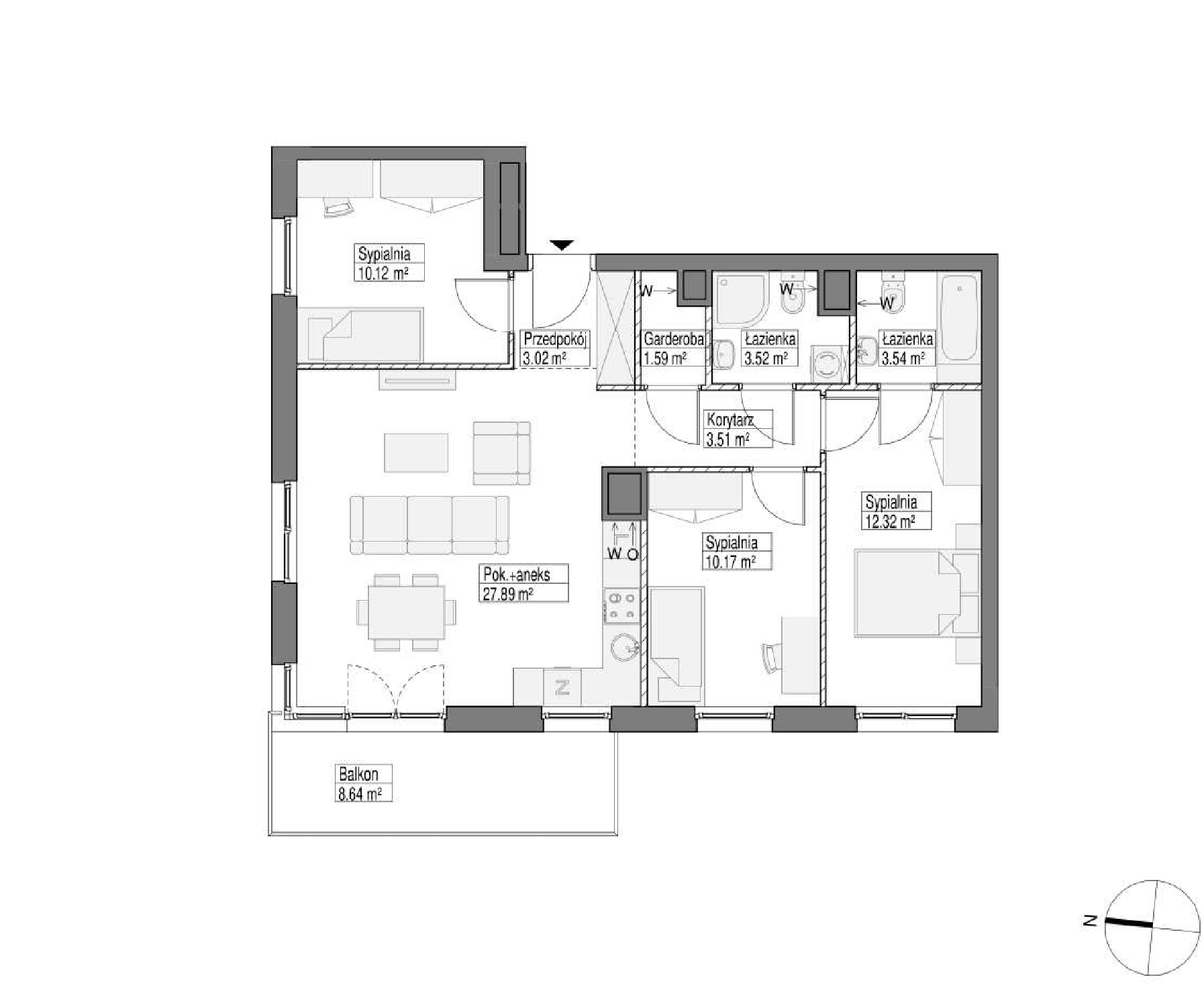 Plan 4 pok. 76m²