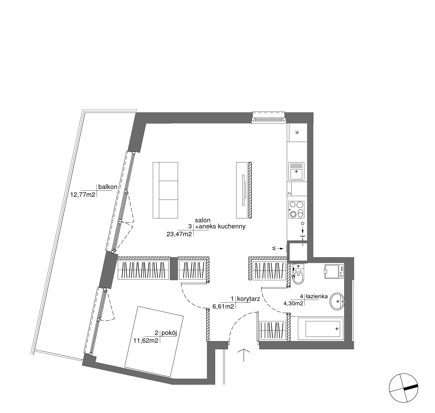 Plan 2 pok. 46m²